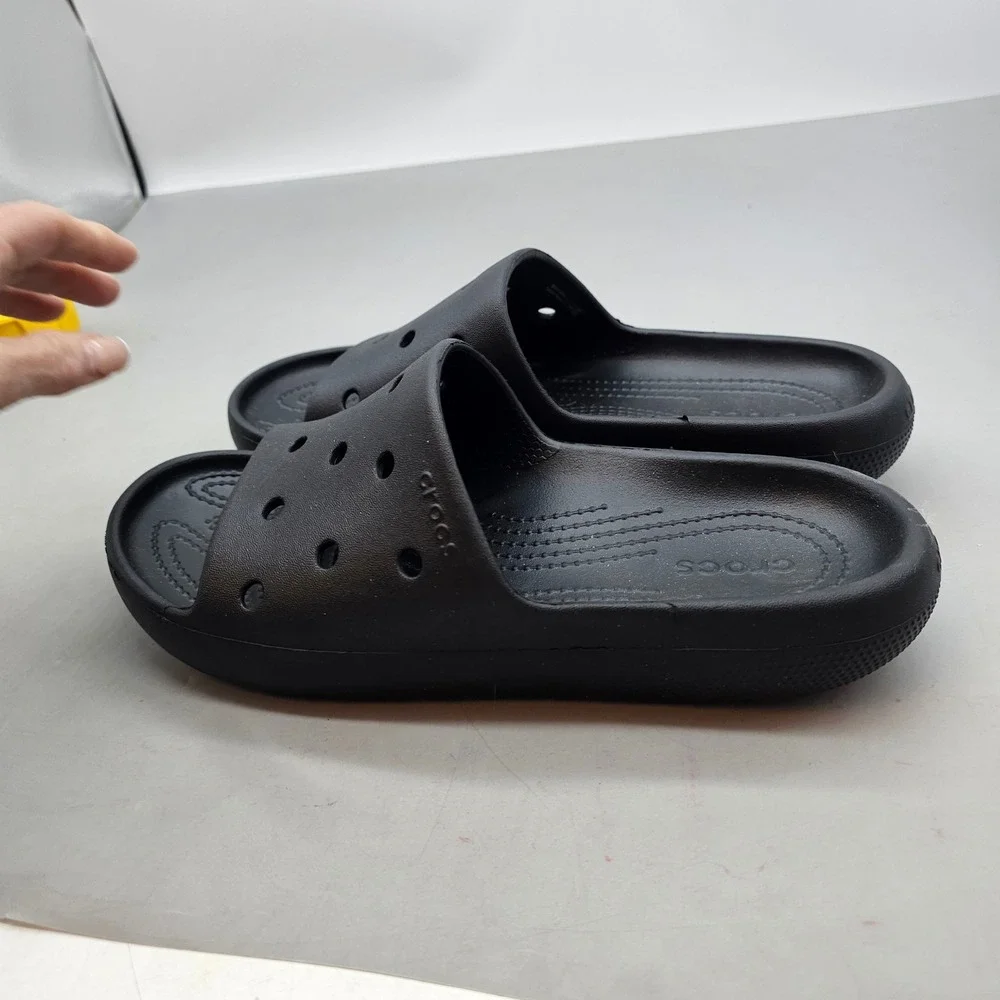 Crocs Classic Slide Sandals Black Mens 8 Womens 10 Comfort Water Shoes